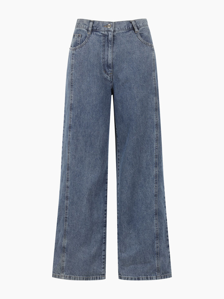 Blue wide leg jeans  - sisley k jeans regular - Blue | Sisley K image number 1